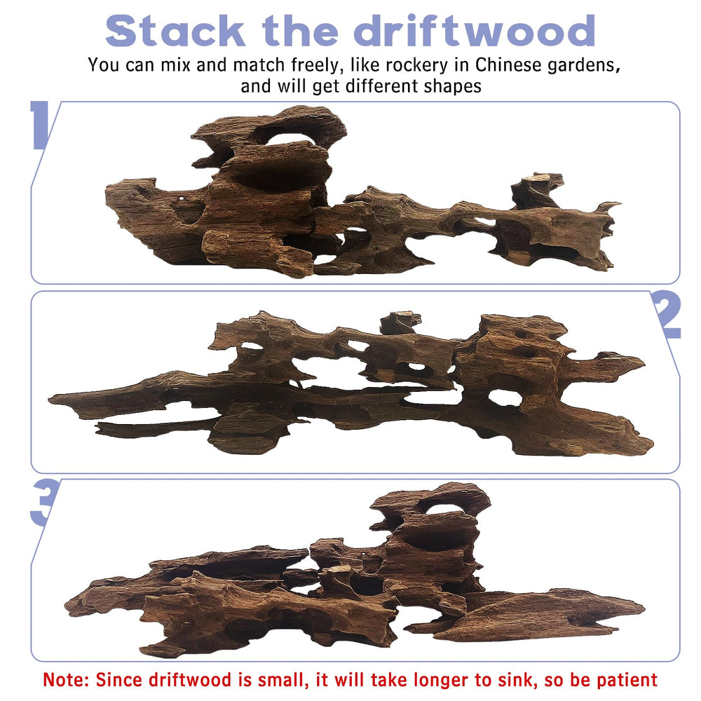 Hamiledyi driftwood paired with moss for natural look and water purification
