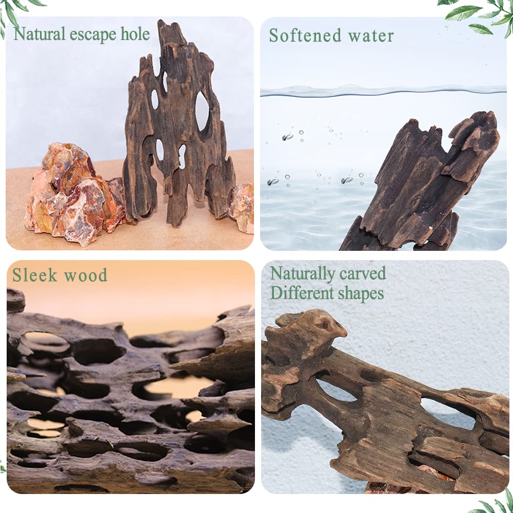 Hamiledyi driftwood aquarium decor branch-03 offers natural shelter and climbing surfaces for reptiles.