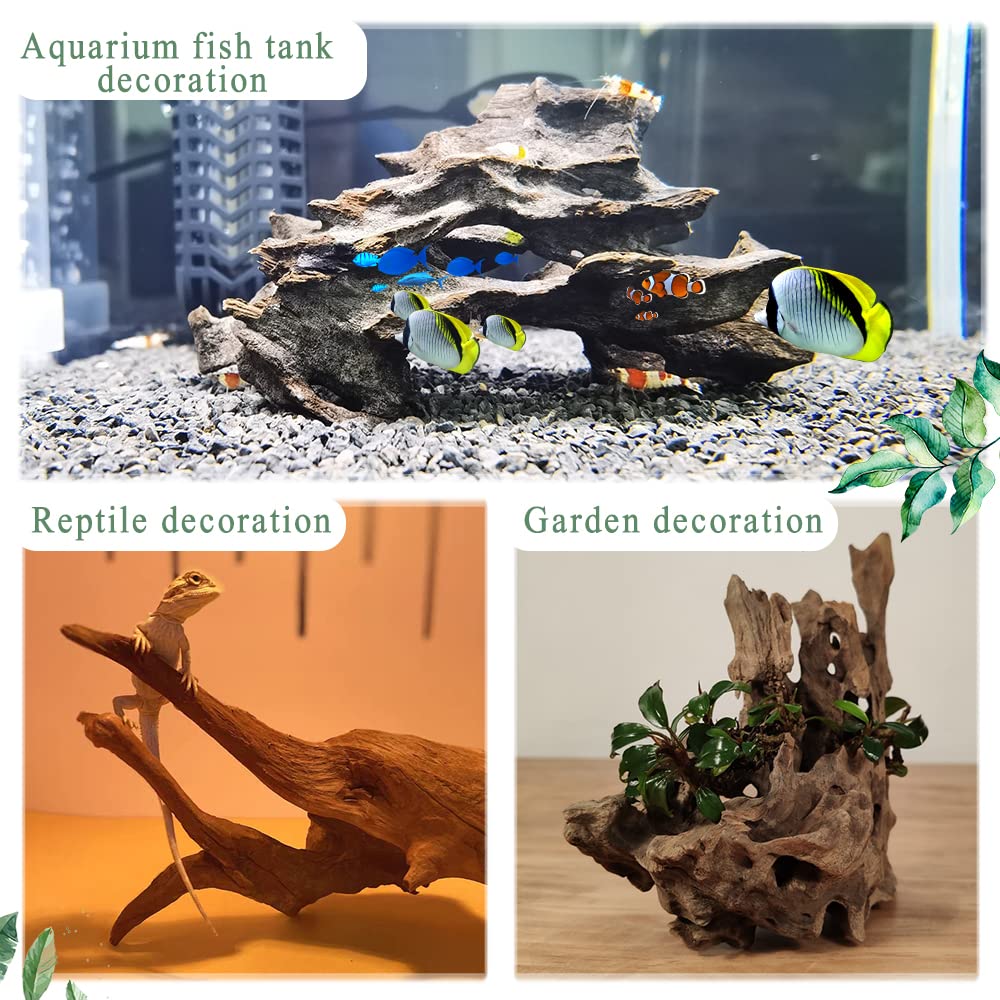Hamiledyi driftwood aquarium decor branch-04 creates authentic wood accents in tank scenery.