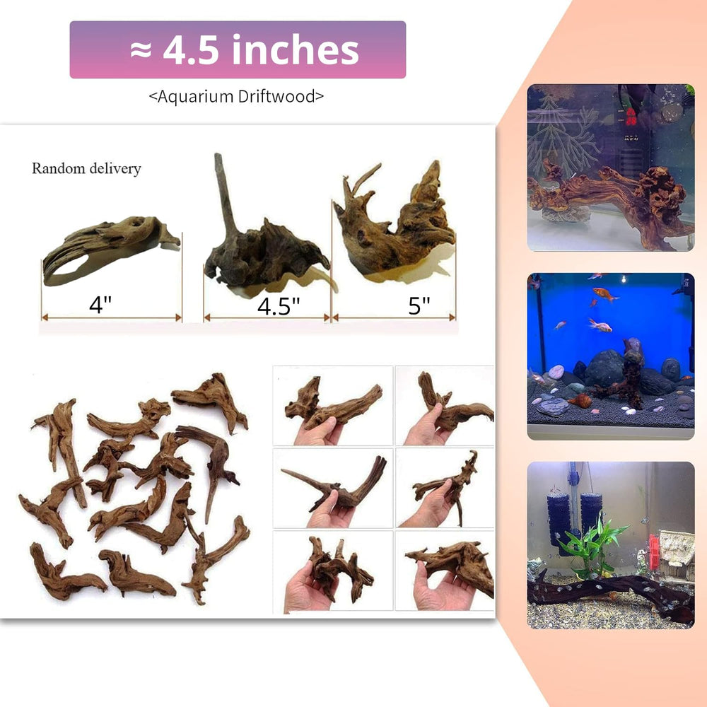 Hamiledyi driftwood aquarium small-branch-03 adds natural color and safe habitat for small aquatic pets