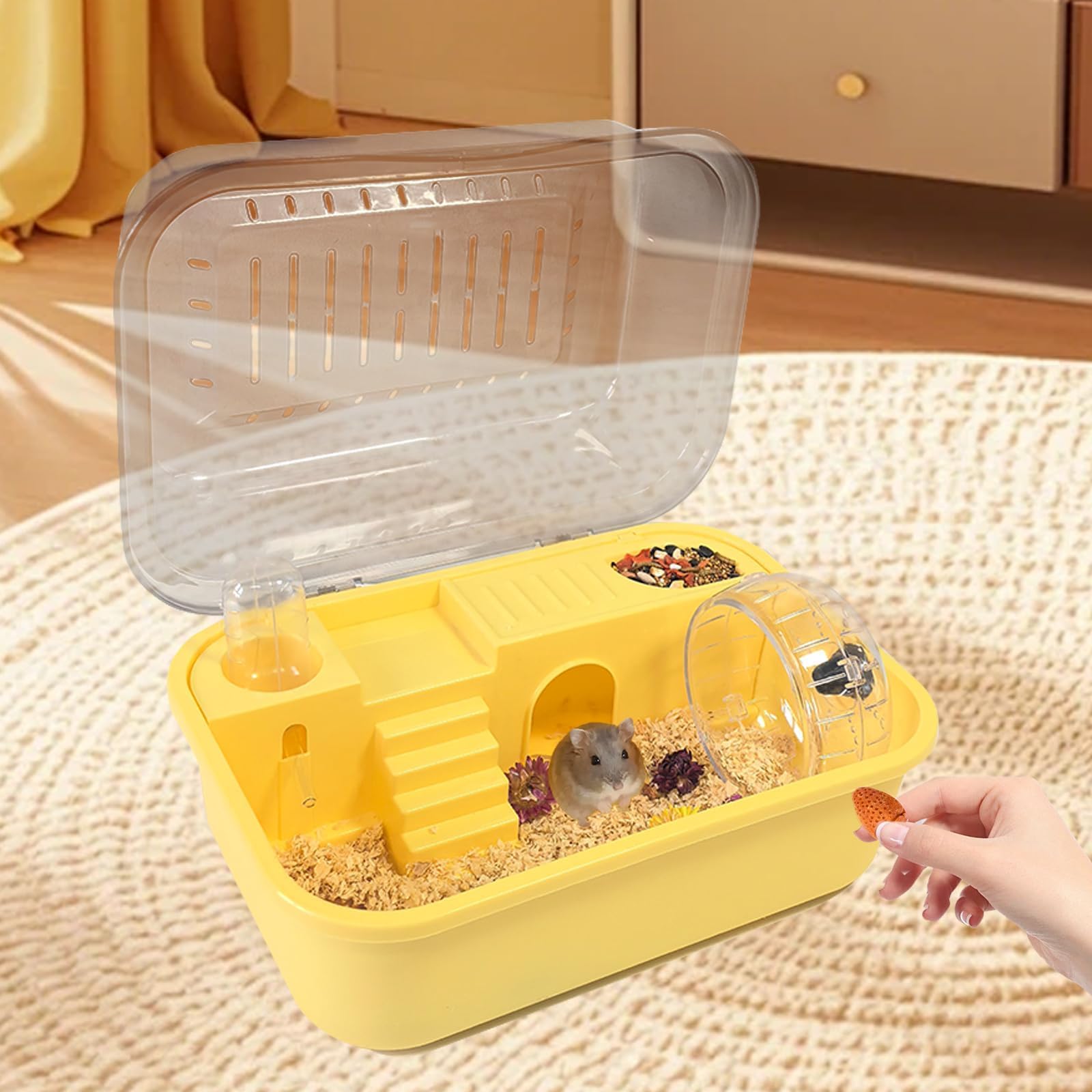 Hamiledyi cage easy cleaning with removable top and chassis for quick care