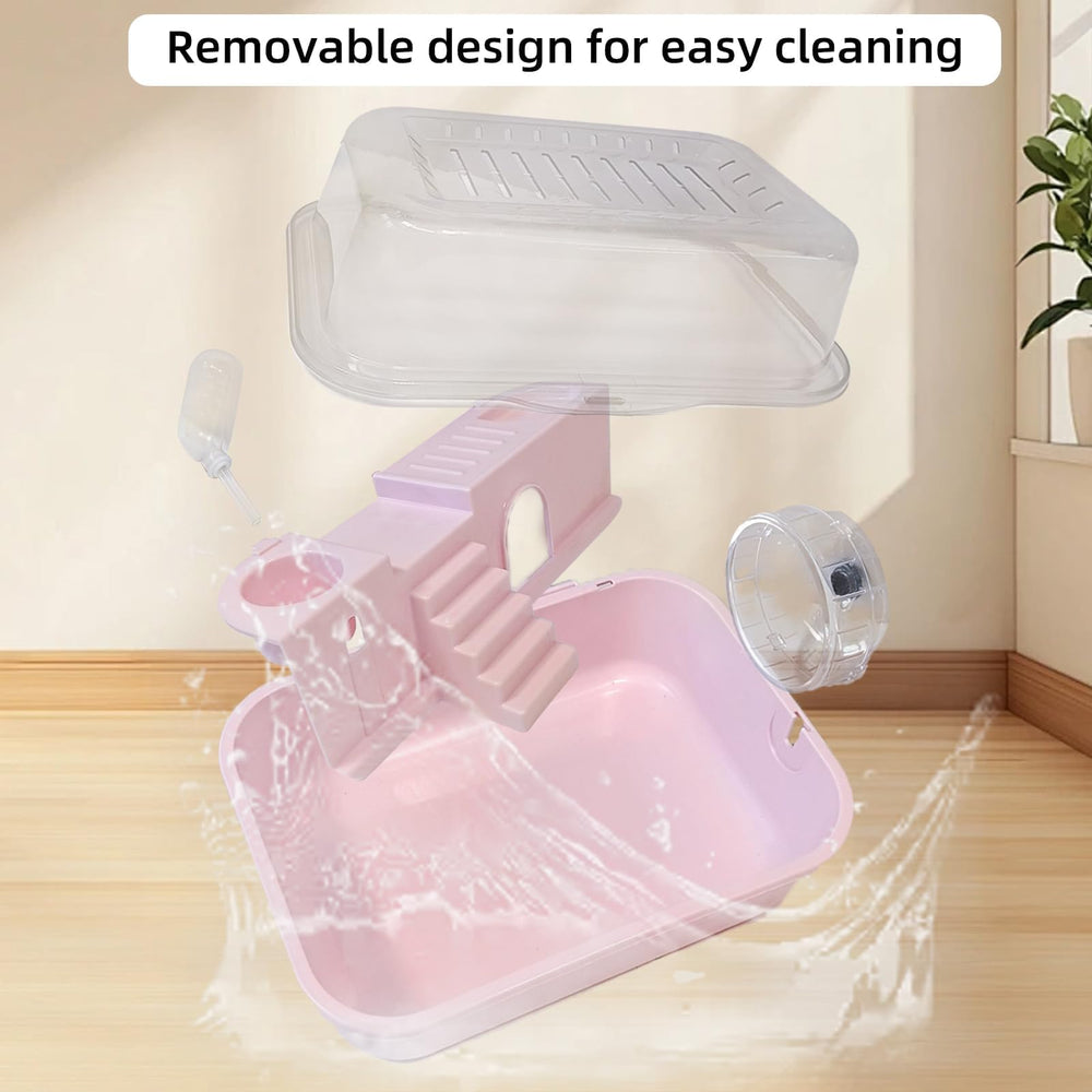 Hamiledyi pink transparent-side view reveals clear visibility for monitoring playful moments