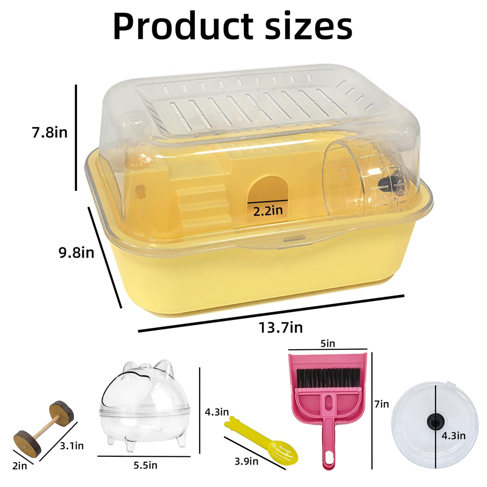 Hamiledyi cage with running wheel invites gentle exercise for tiny hamsters