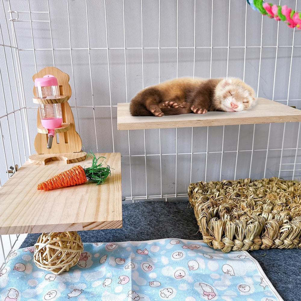 Hamiledyi easy installation wood platform demonstrates simple cage setup with nuts and washers