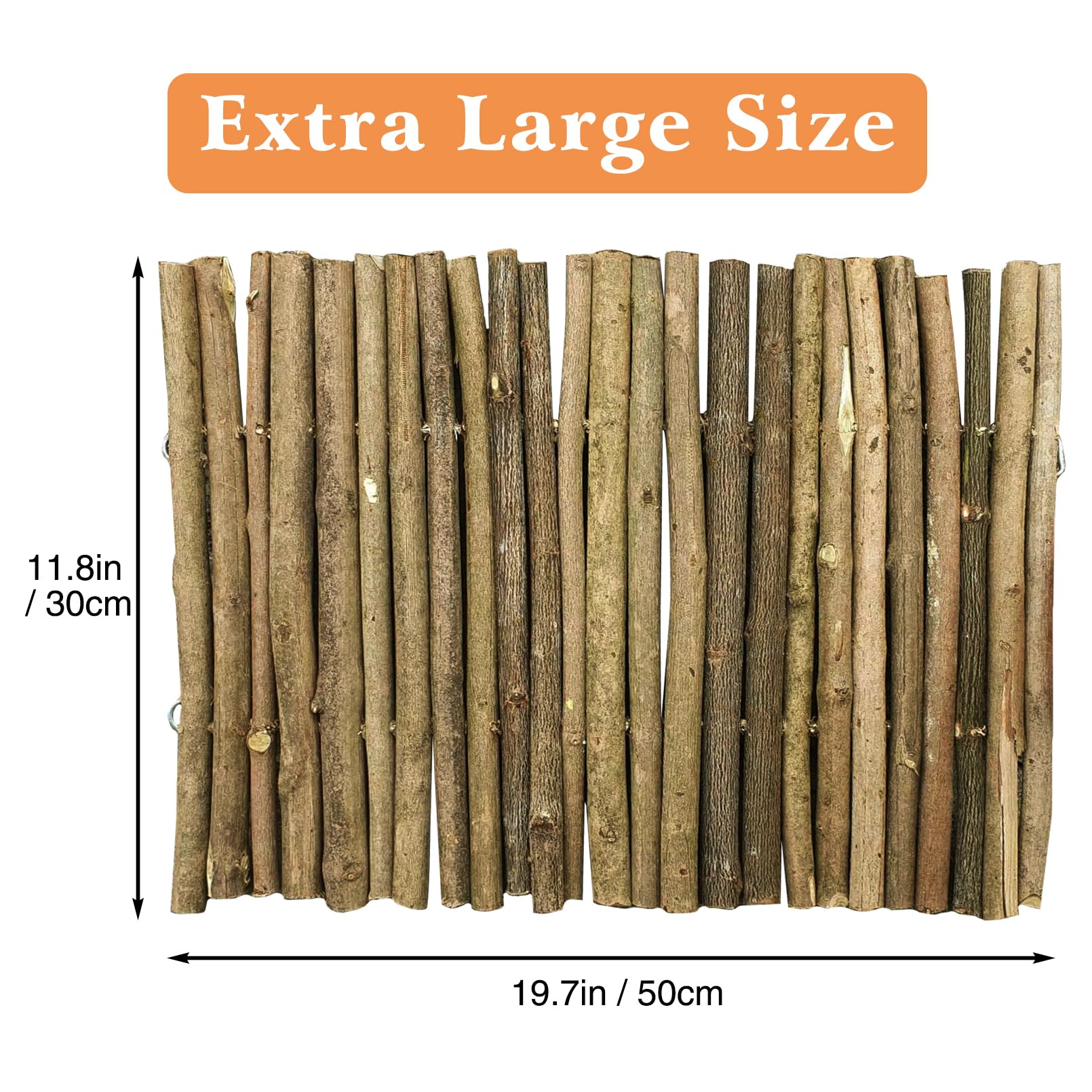 Hamiledyi extra-large reptile hideout wooden tunnel highlights chew-friendly habitat for enrichment.