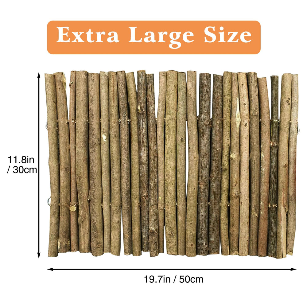 Hamiledyi extra-large reptile hideout wooden tunnel highlights chew-friendly habitat for enrichment.