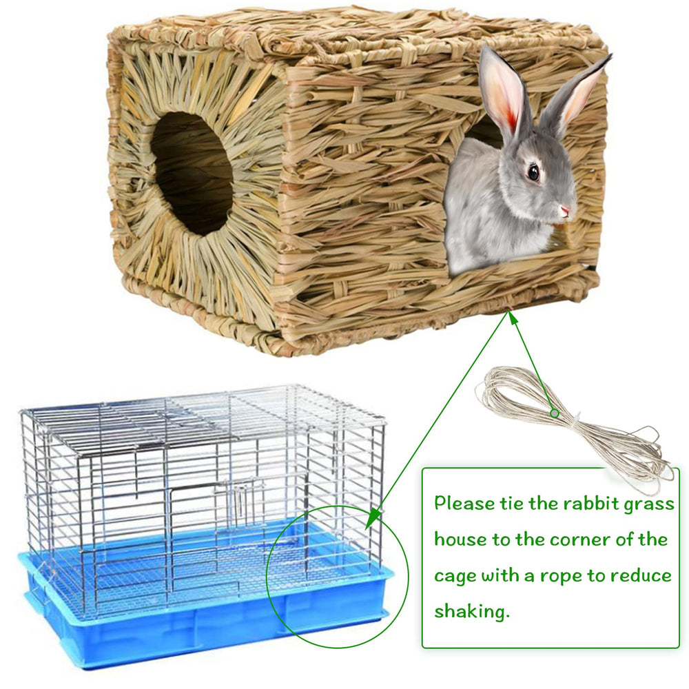 Hamiledyi grass house chew toy supports natural gnawing behavior