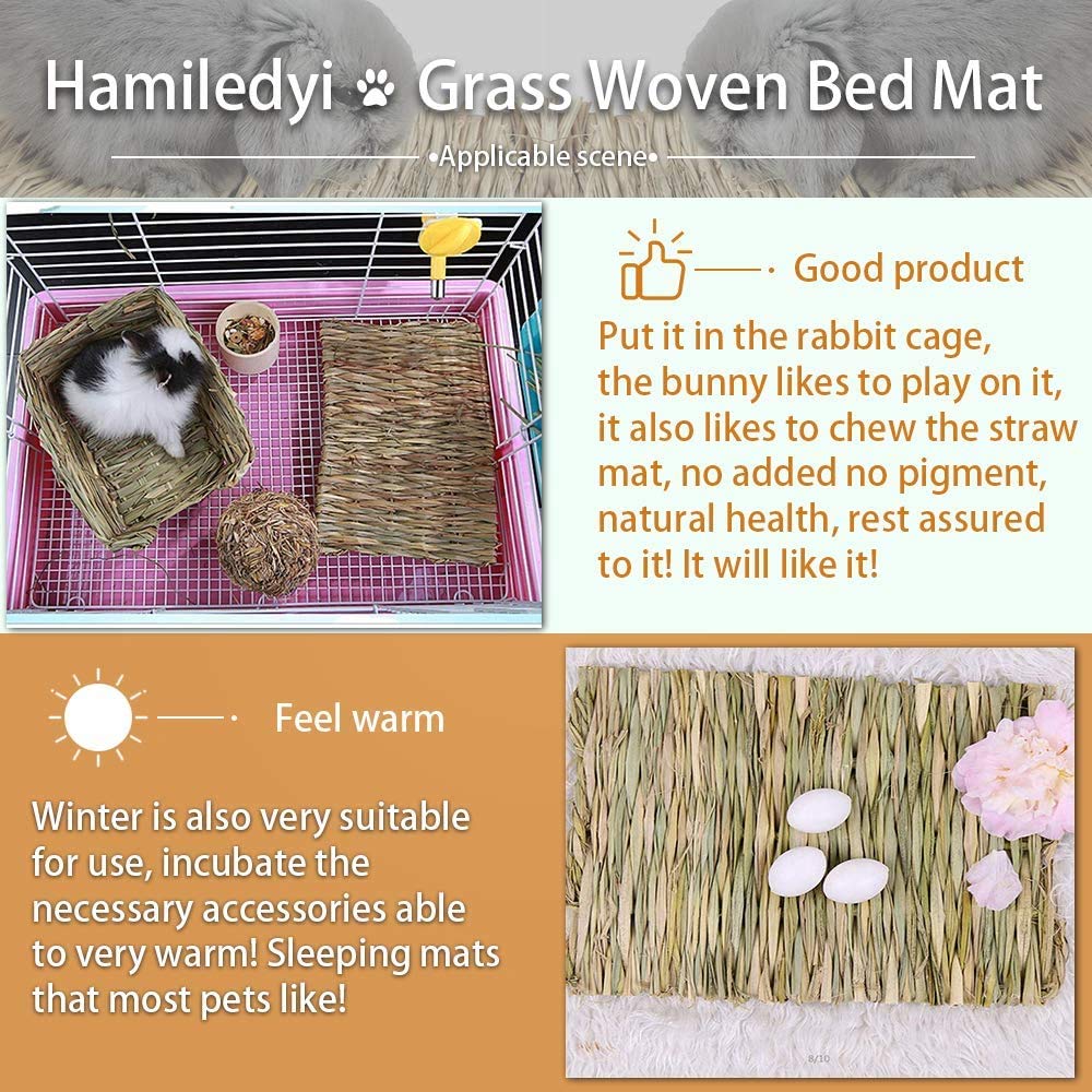 Hamiledyi grass mat small-animal gnaw action helps wear down teeth.