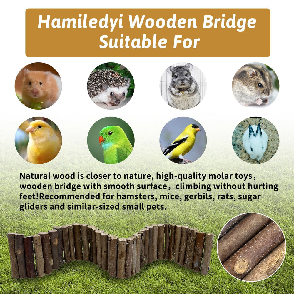 Hamiledyi hamster bridge adds natural decor while enriching cage activity.
