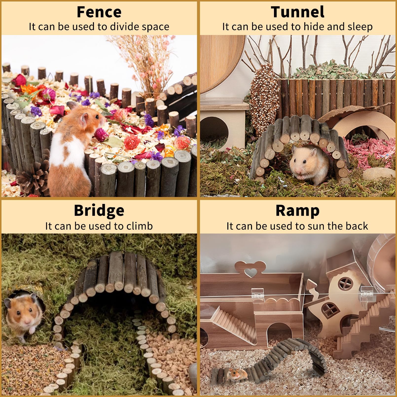 Hamiledyi chewable wood bridge satisfies natural chewing instincts during play.