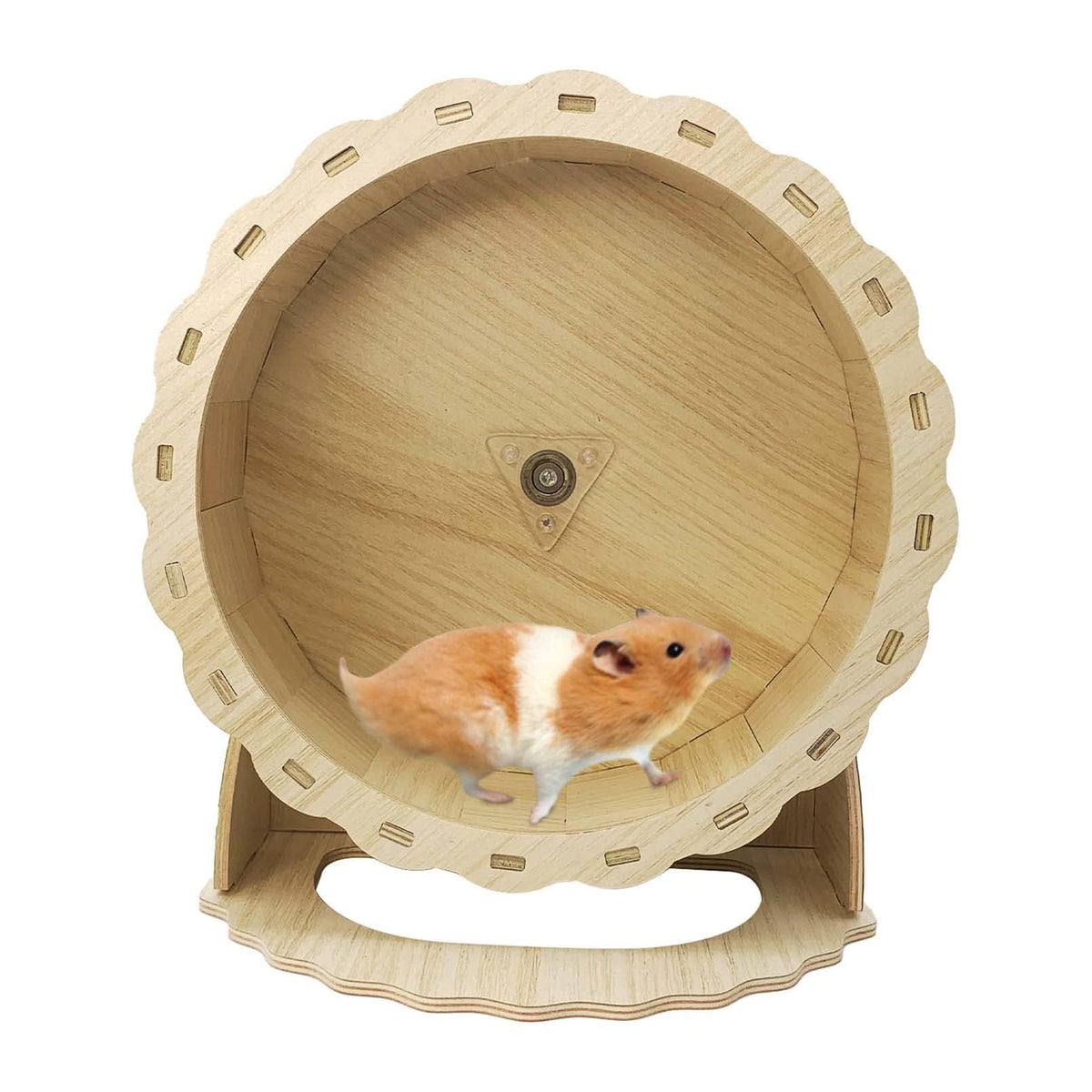 Hamiledyi wooden 9-inch hamster wheel for sturdy exercise and balance training.