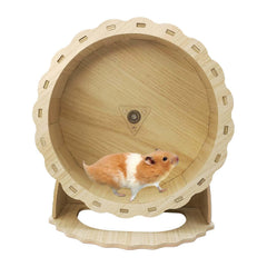 Hamiledyi wooden 9-inch hamster wheel for sturdy exercise and balance training.