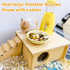 Hamiledyi hamster wooden house top platform shows a climbing and exploration space.