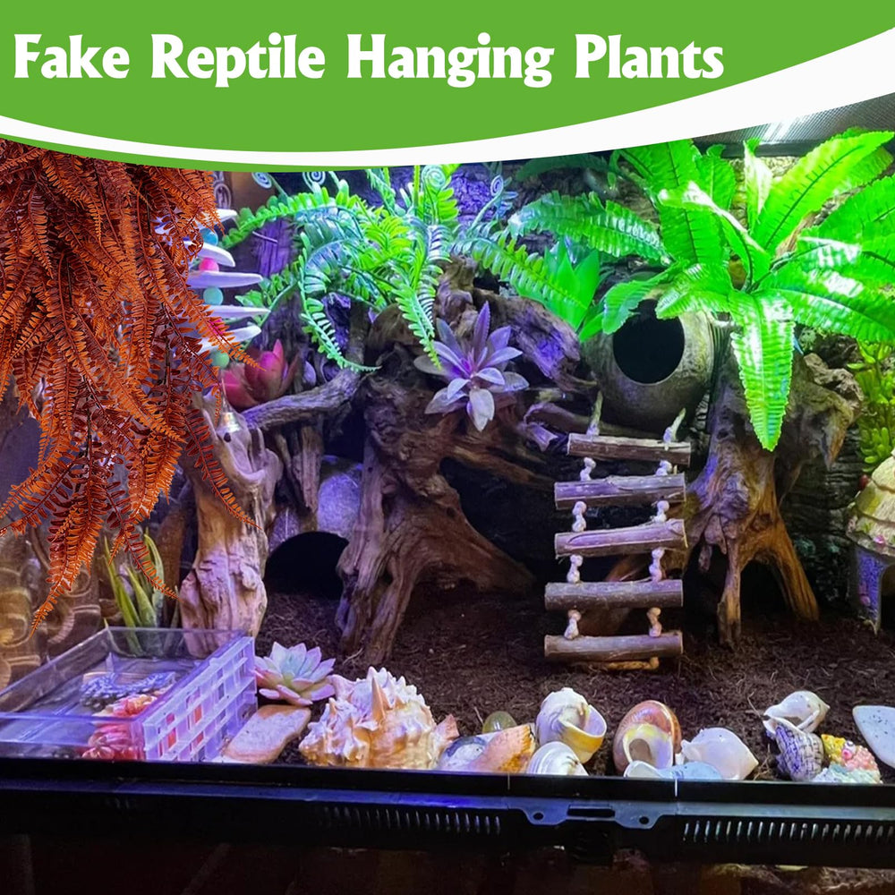Hamiledyi hanging terrarium plants with suction cups for secure tank decorations