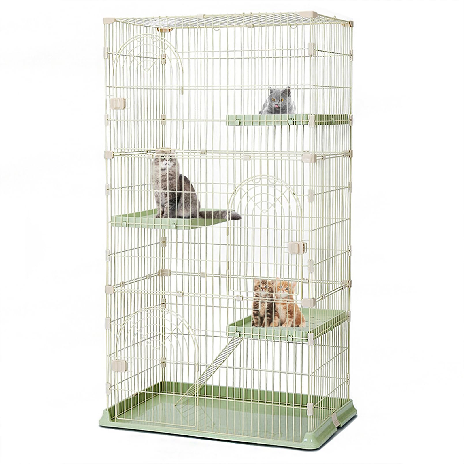 Hamiledyi large cat cage front view shows a sturdy frame for safe indoor play.