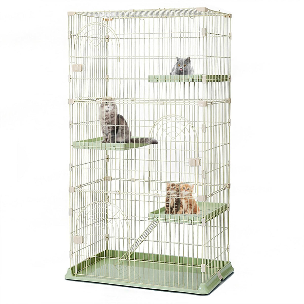Hamiledyi large cat cage front view shows a sturdy frame for safe indoor play.