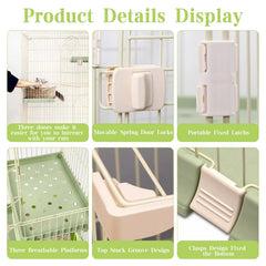 Hamiledyi large cat cage interior space with multiple levels offers elevated exploration and rest.