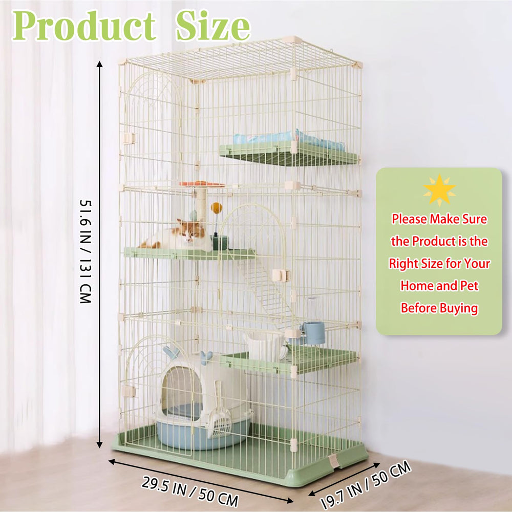 Hamiledyi cat cage upward view emphasizes height-friendly design for climbing and perching.