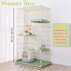 Hamiledyi cat cage upward view emphasizes height-friendly design for climbing and perching.