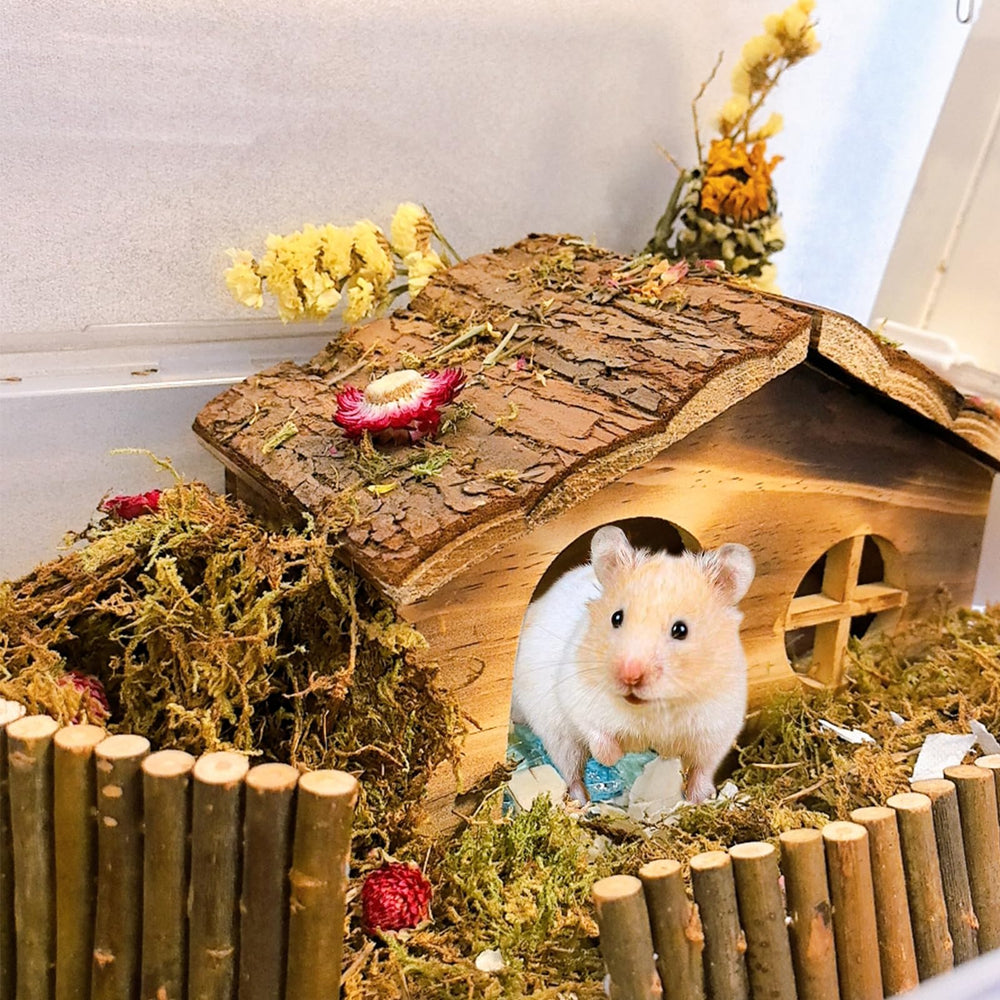 Hamiledyi natural bark look enhances cage aesthetics and retreat feel