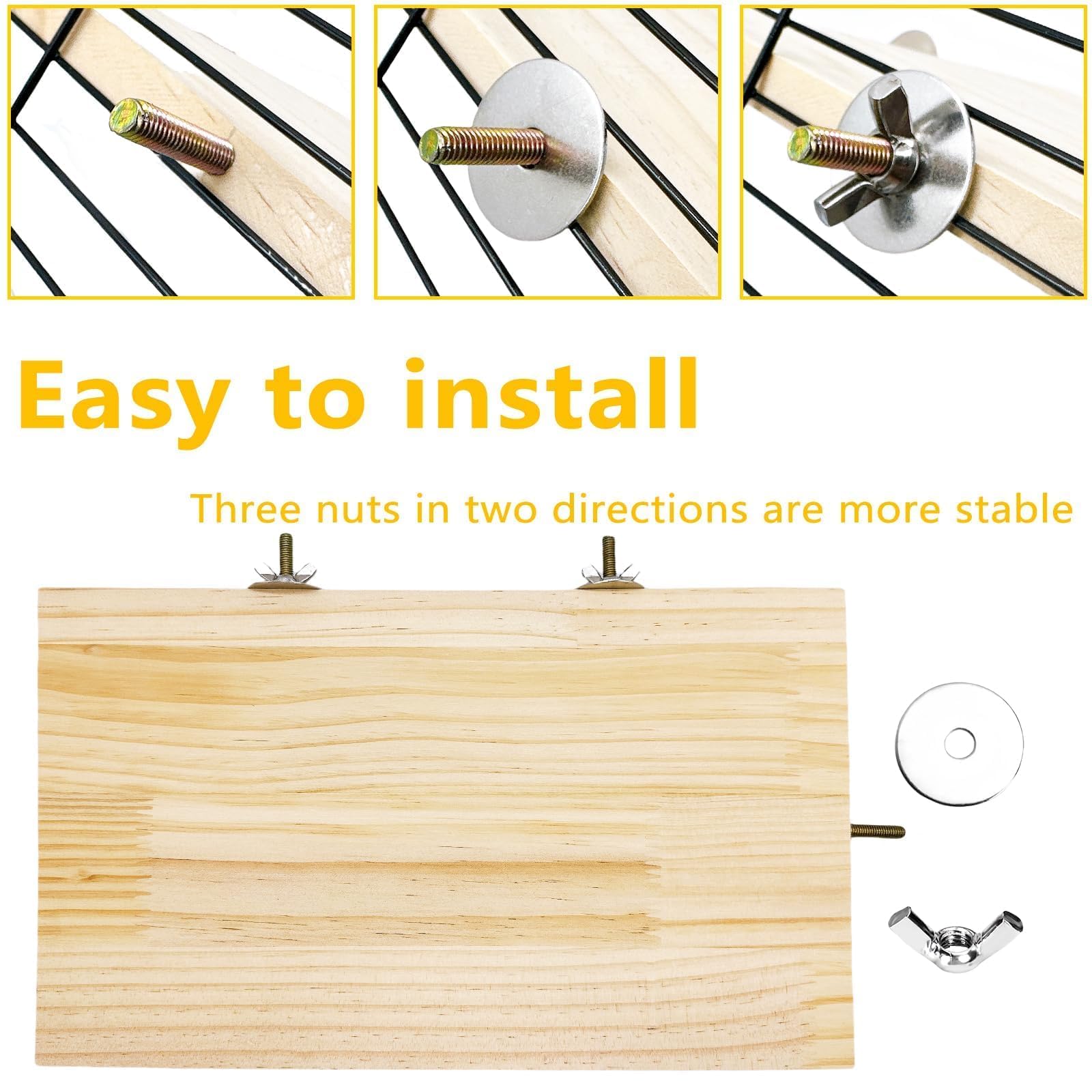Hamiledyi natural wooden platform image conveys warm, natural material suited to small pets