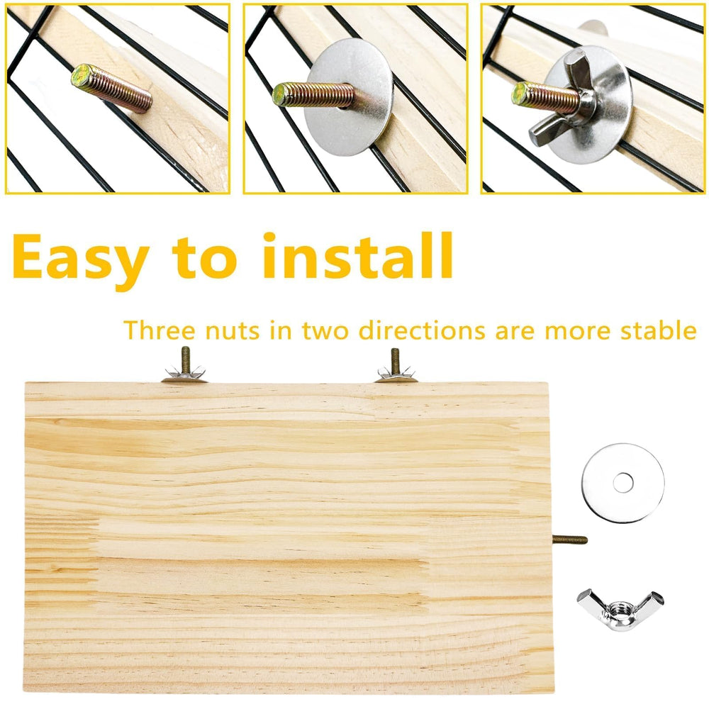Hamiledyi natural wooden platform image conveys warm, natural material suited to small pets