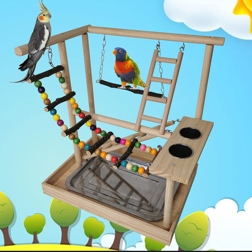 Hamiledyi Parrots Playground bird-using-stand captures exercise and exploration in daily routines