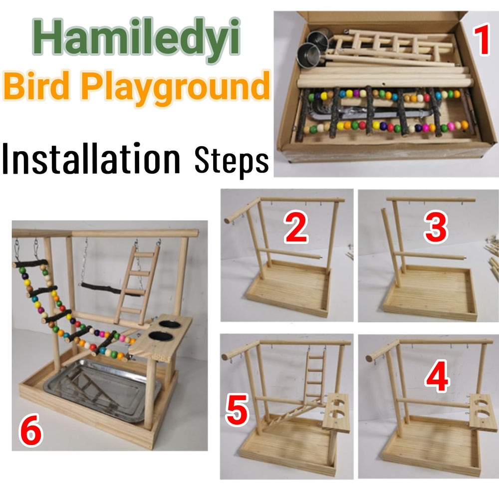 Hamiledyi Parrots Playground colorful toys image hints at engaging enrichment for small birds