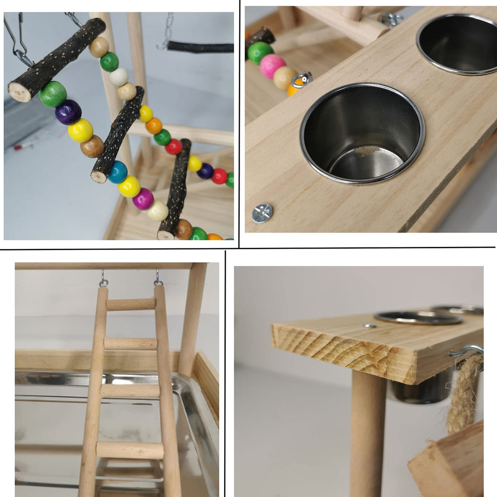 Hamiledyi Parrots Playground perches and ladders image emphasizes multiple climbing options