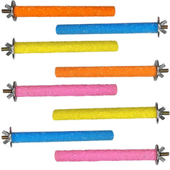 Hamiledyi percha con arena para jaula, ocho unidades, ayuda a mantener pico y uñas en forma.