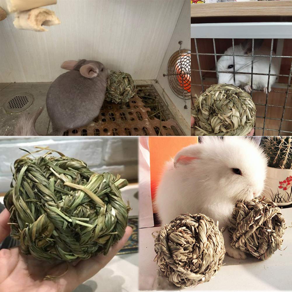 Hamiledyi Rabbit Chew Ball supports dental health through natural grass chewing
