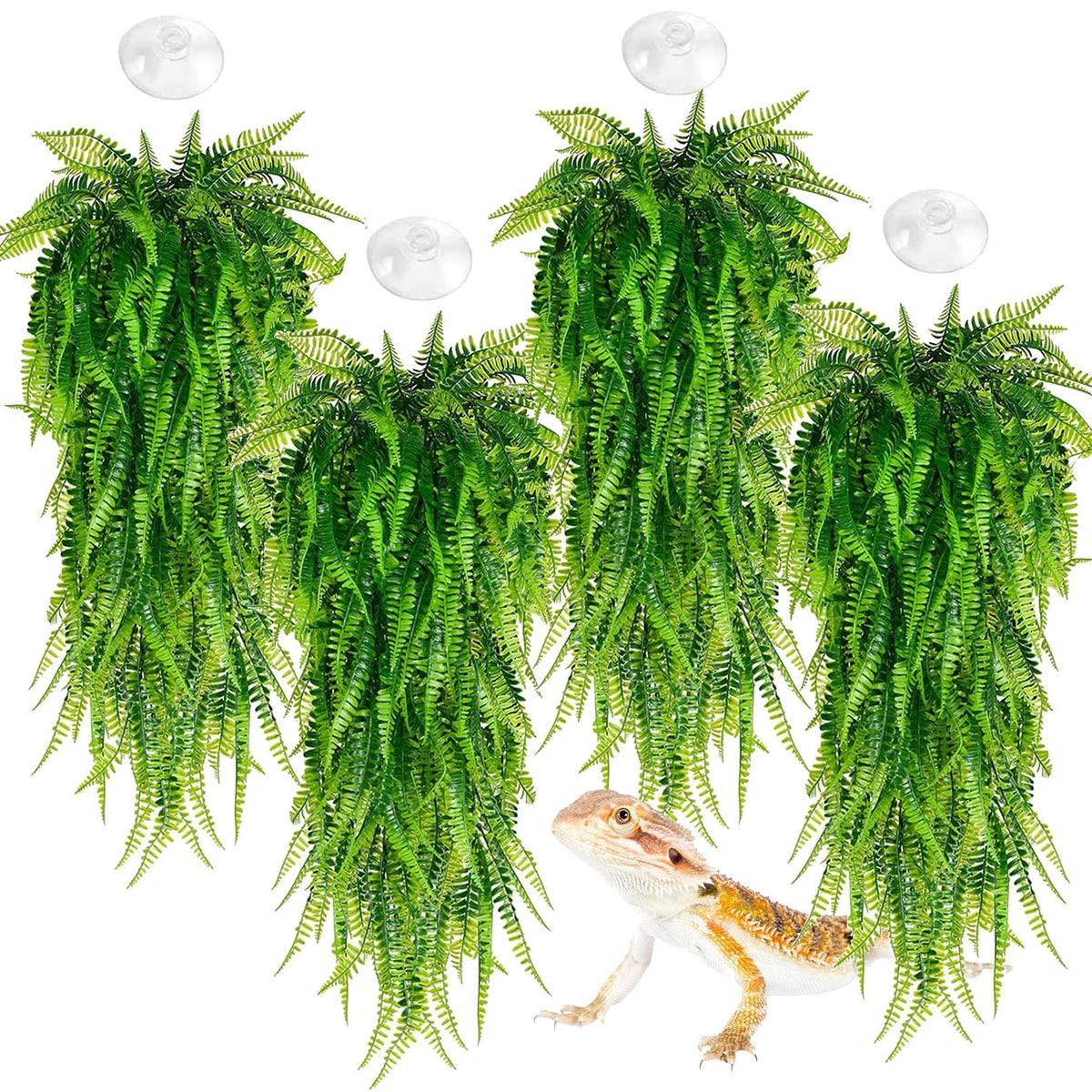 Hamiledyi reptile plants 4 pcs hanging vines create realistic terrarium visuals for habitats