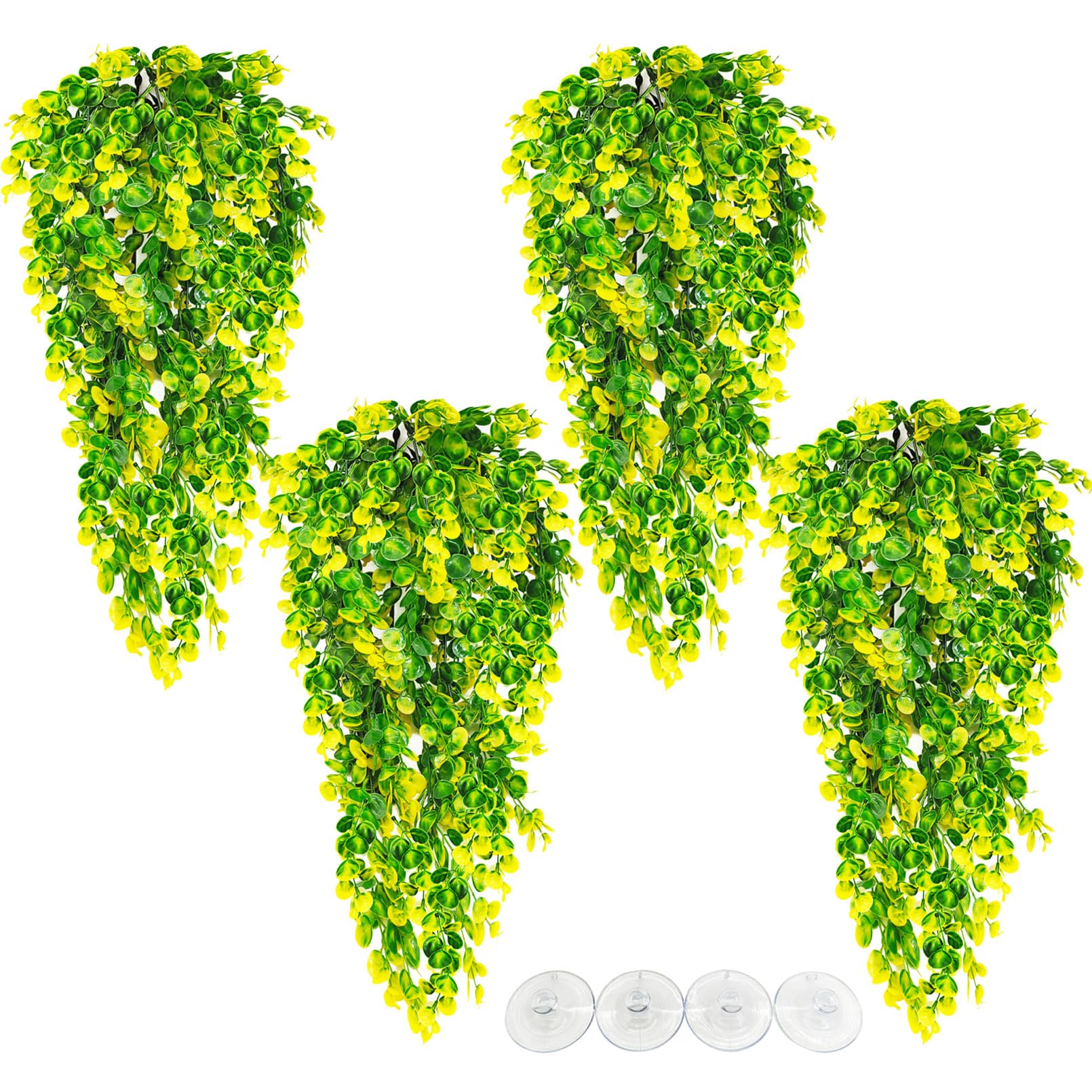 Hamiledyi reptile plants hanging 4pc set adds climbing enrichment to terrariums