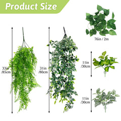 Hamiledyi reptile plants hanging leaf vines 32-inch style 2 for lush tank decor and privacy.