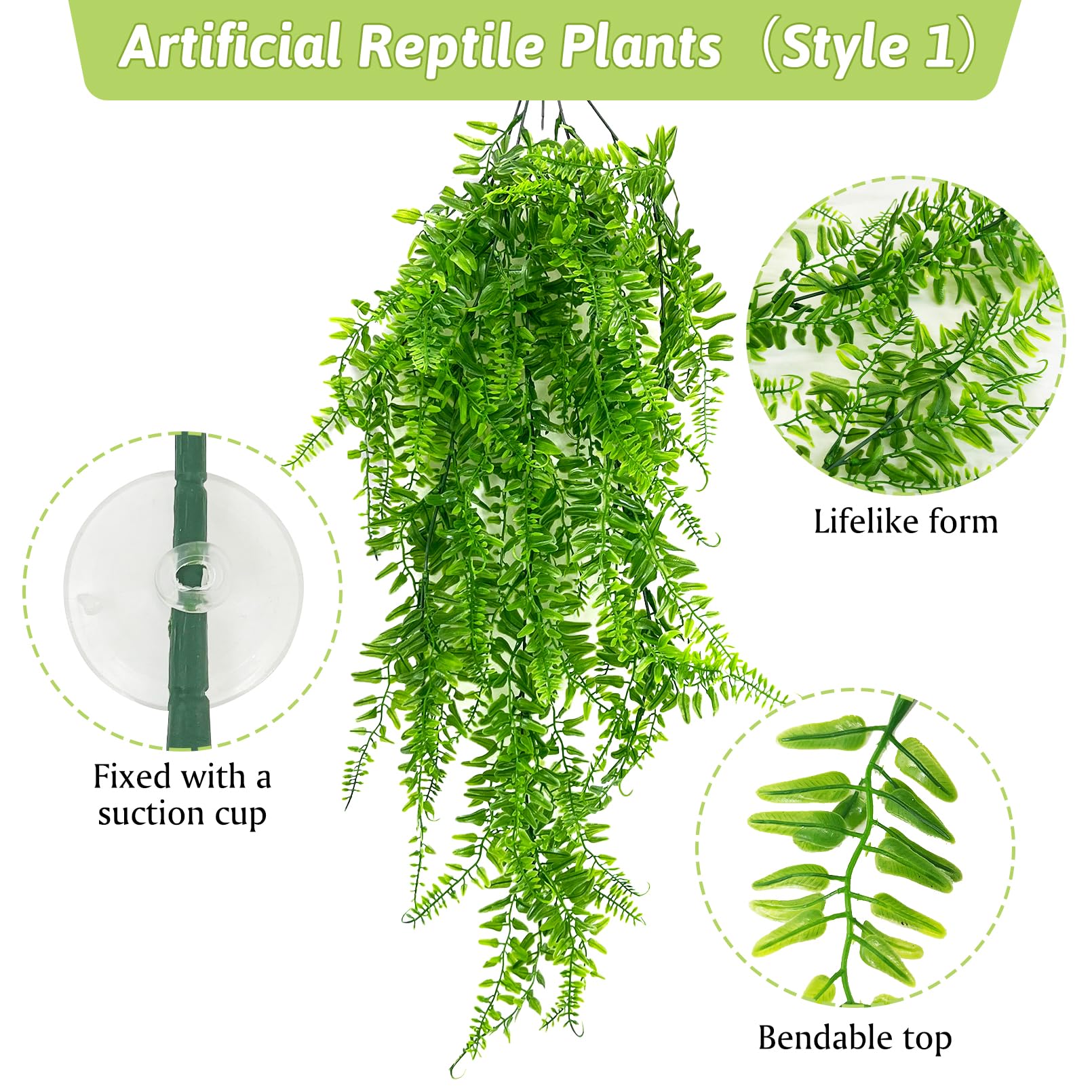 Hamiledyi reptile plants small hanging leaf style3 for hiding spots