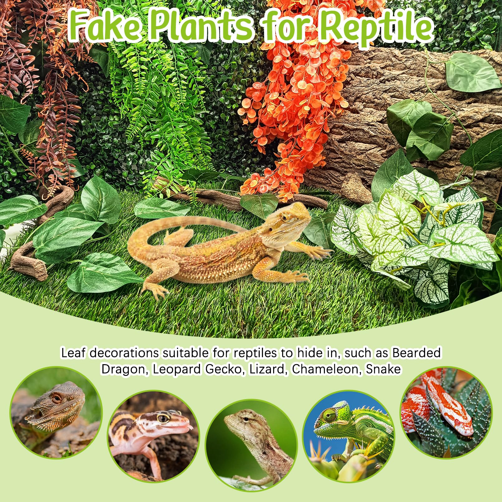 Hamiledyi reptile plants suction-cups assembly enables flexible placement and quick reset in tanks