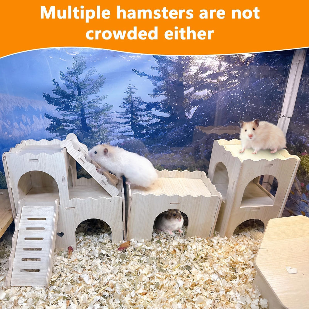 Hamiledyi safe wooden hamster house with smooth corners