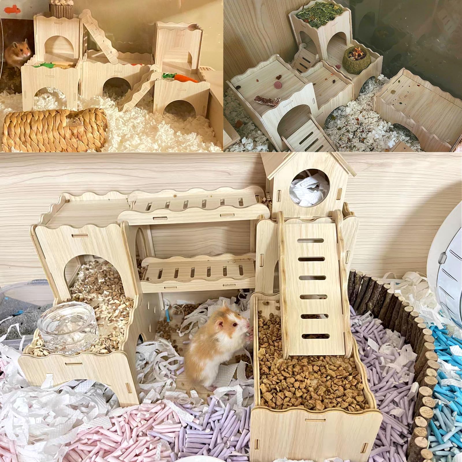 Hamiledyi small-pets mice gerbils hideaway fits compact cages and foraging