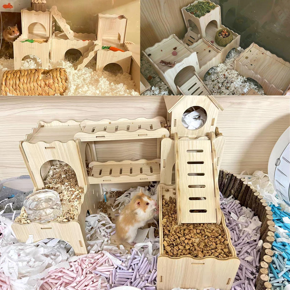 Hamiledyi small-pets mice gerbils hideaway fits compact cages and foraging