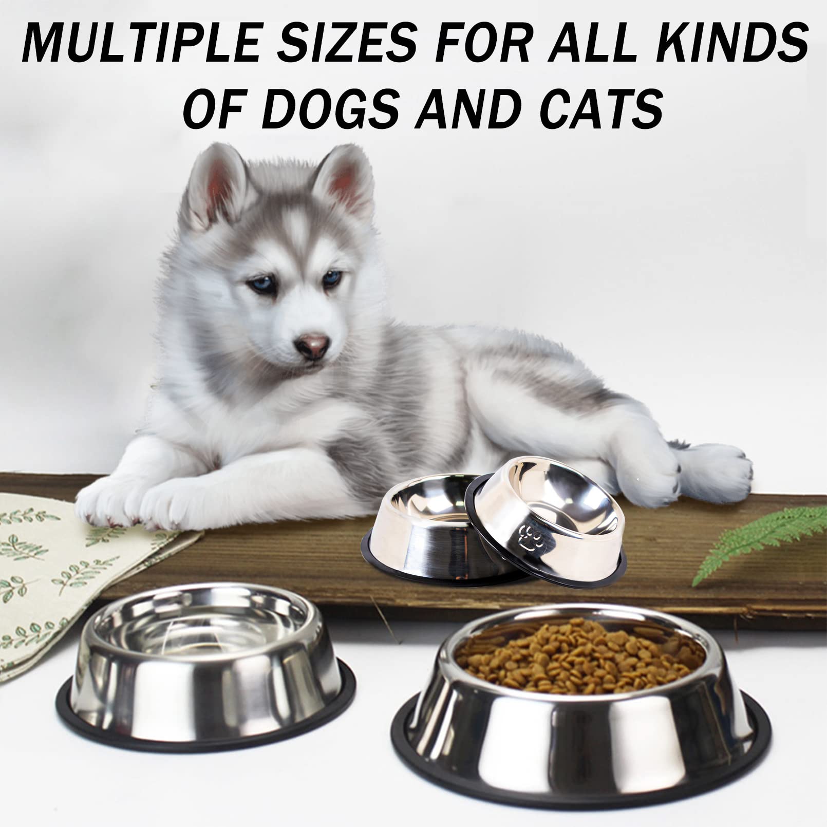 Hamiledyi small-to-large bowls set provides versatile sizing for pets.