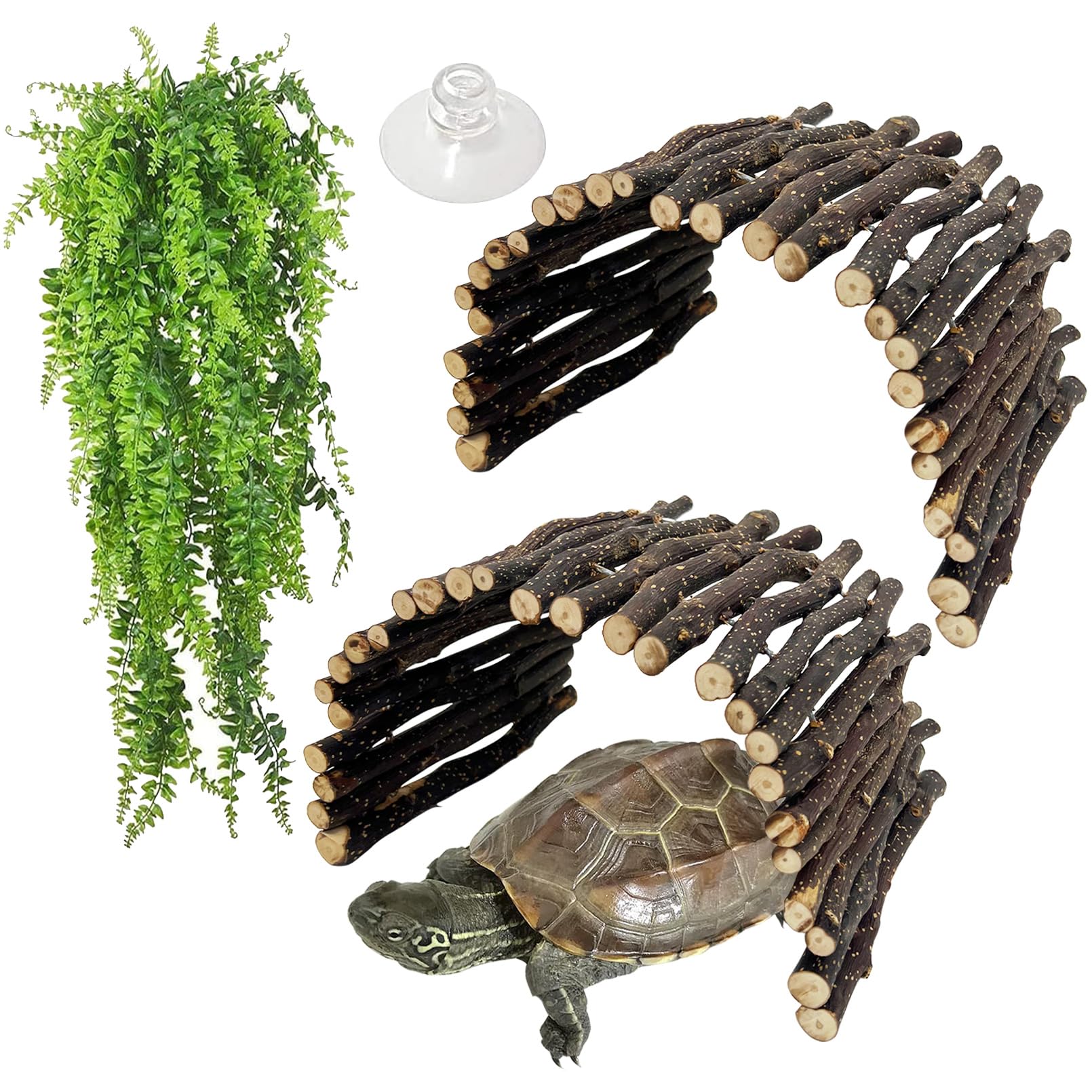 Hamiledyi wooden bridge hideouts offer secure retreat and enrichment for reptiles