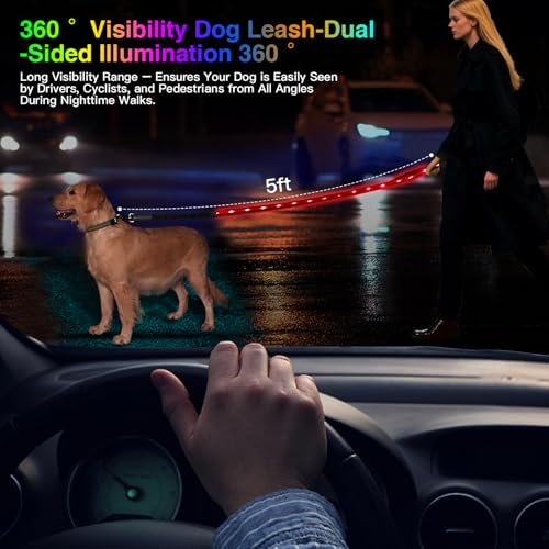 Hamraba padded-handle leash offers a comfortable grip during extended walks.