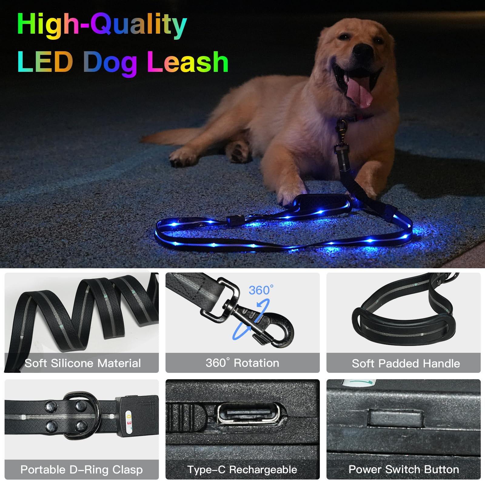 Hamraba reflective night-leash design enhances safety under streetlights.
