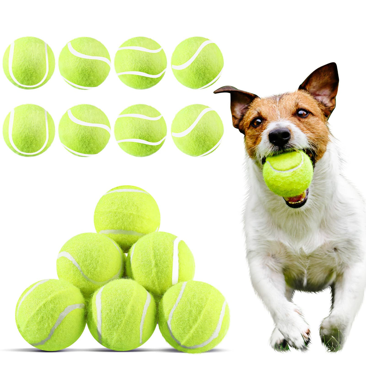 Hanaive dog tennis ball 20-pack yellow for reliable fetch sessions.