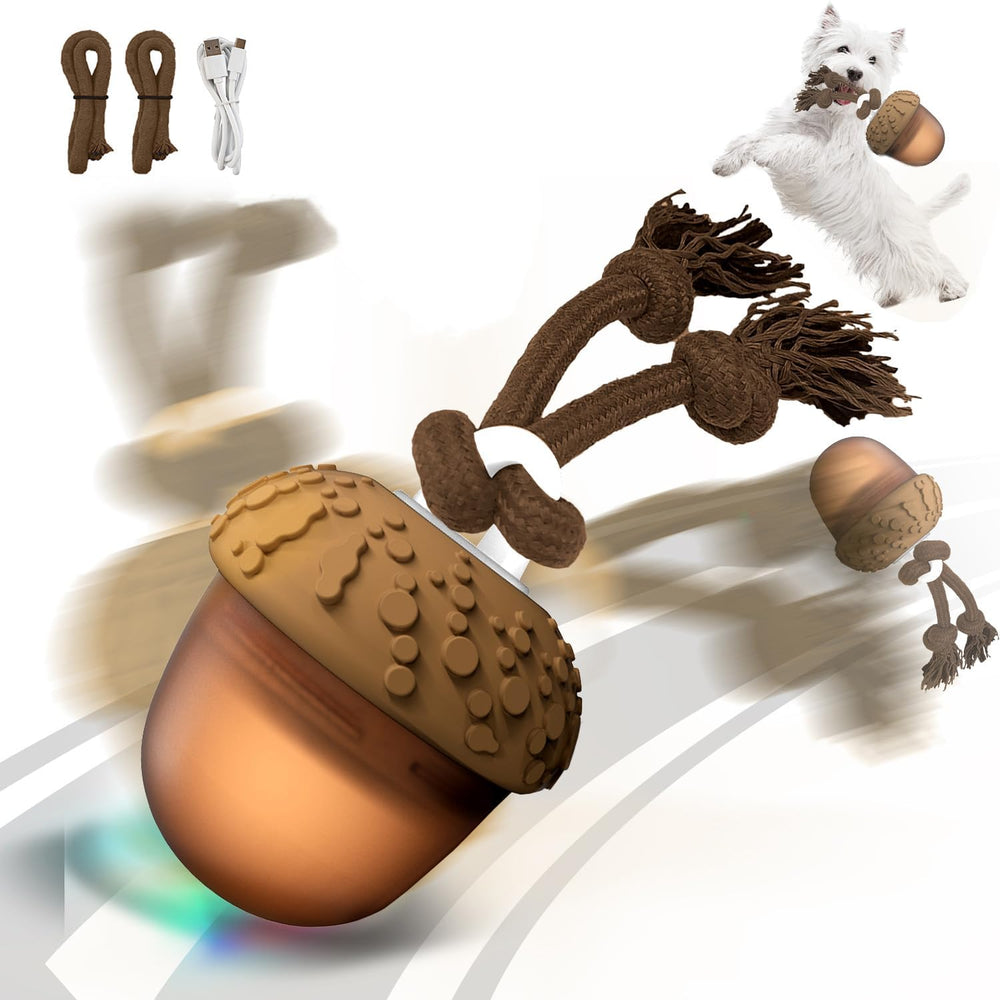 Hanarook acorn-shape dog ball with LED lights attracts dogs during play