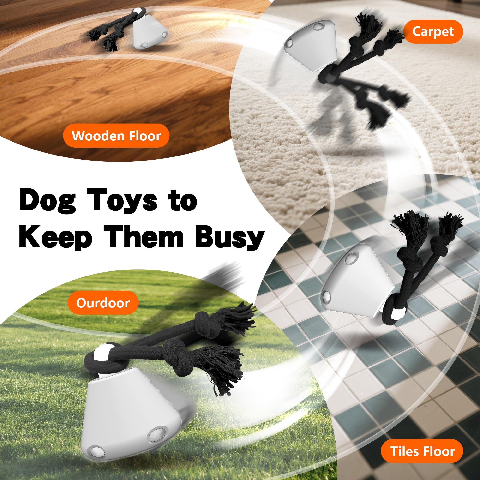 Hanarook interactive dog ball durable materials show TPU and ABS durability for active dogs.