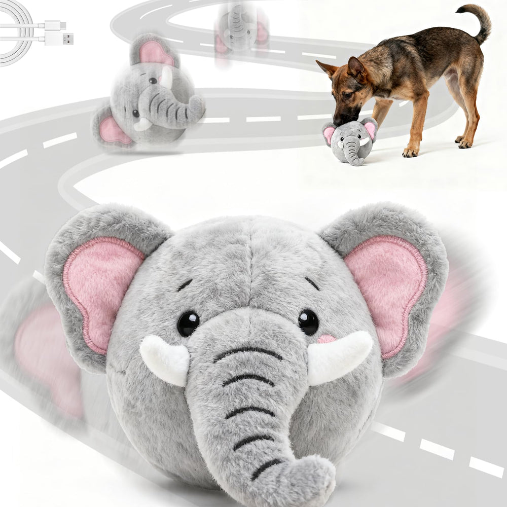 Hanarook elephant interactive dog toy in music-jumping mode for engaging play