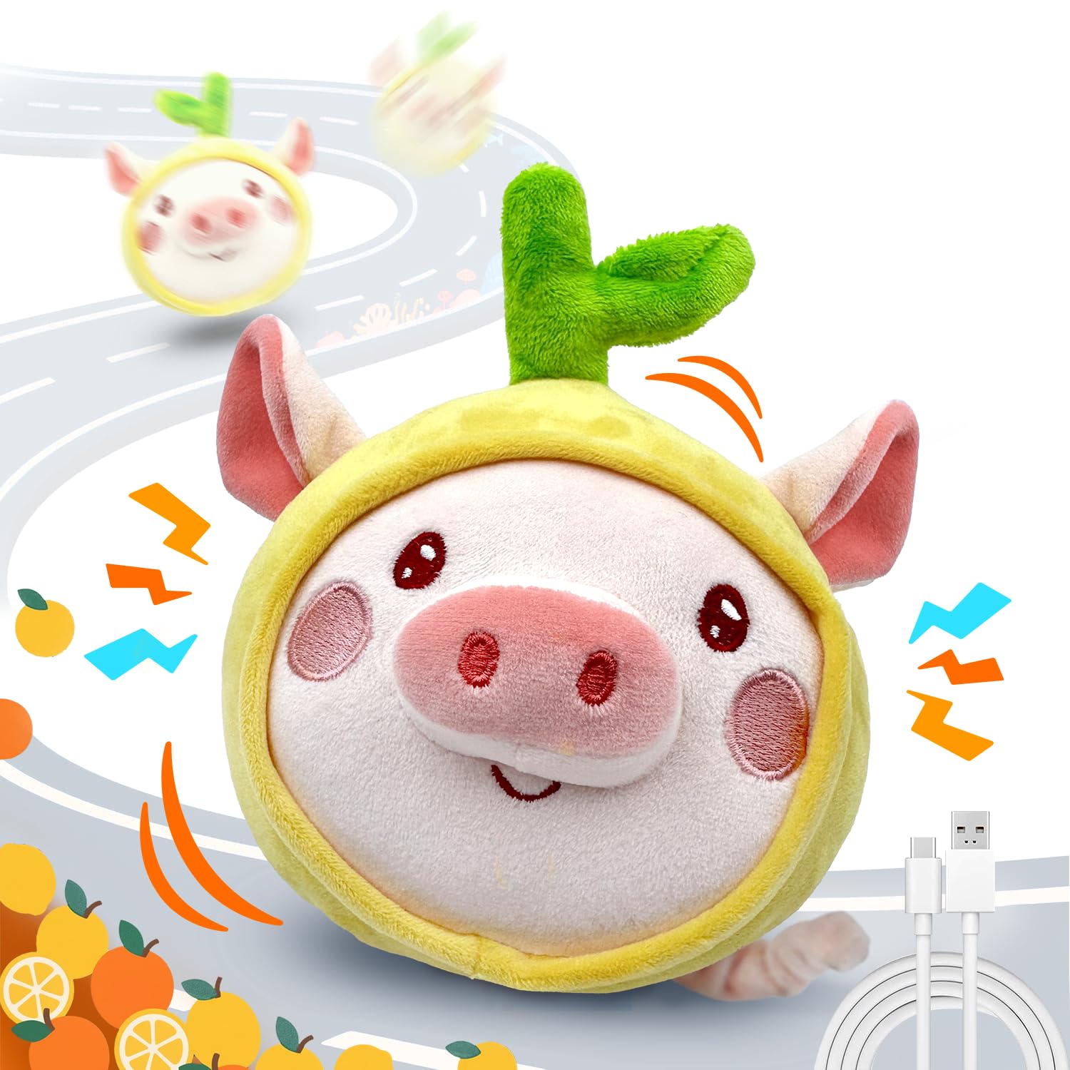 Hanarook Interactive Dog Toy front view keeps dogs engaged with smooth rolling motion