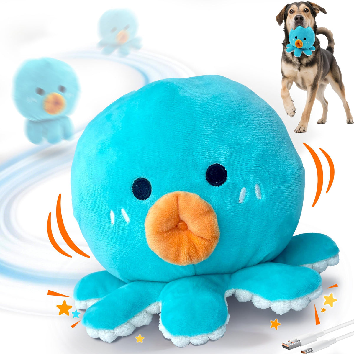 Hanarook Interactive Dog Toy Octopus design boosts curiosity during play