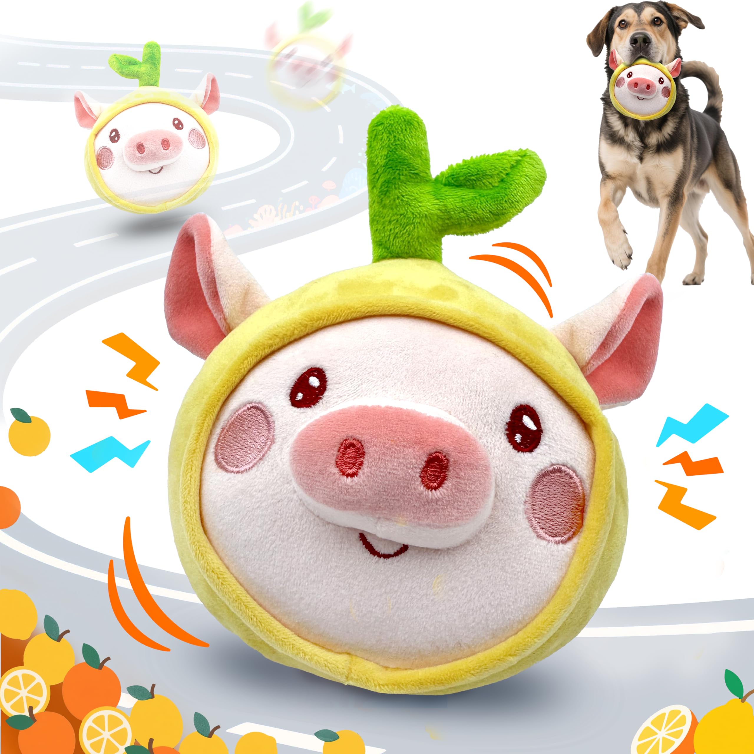 Hanarook pig ball toy front view promoting active play and bounce action